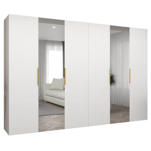 Szafa uchylna otwierana MARBELLA 2 300 wys. 202 cm Biały + u. Złoty