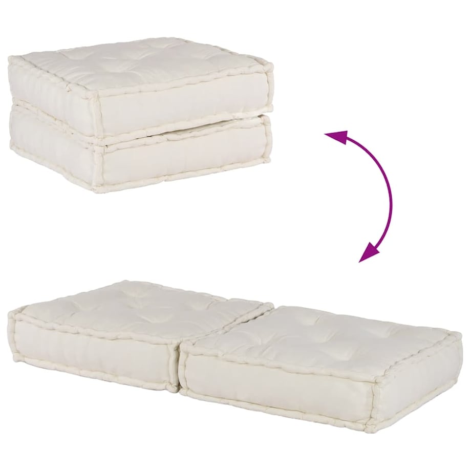 vidaXL Modułowa sofa kremowa 70x70x36 Tkanina