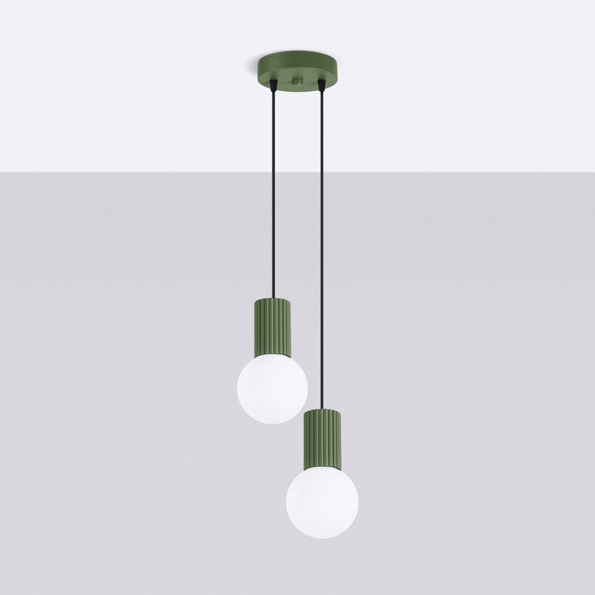 Lampa wisząca HALO 2P zielona oliwka
