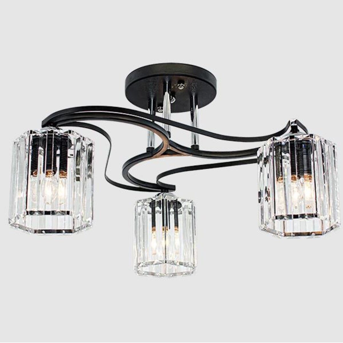 Sufitowa lampa salonowa 2038/3 nad stół szklana czarna