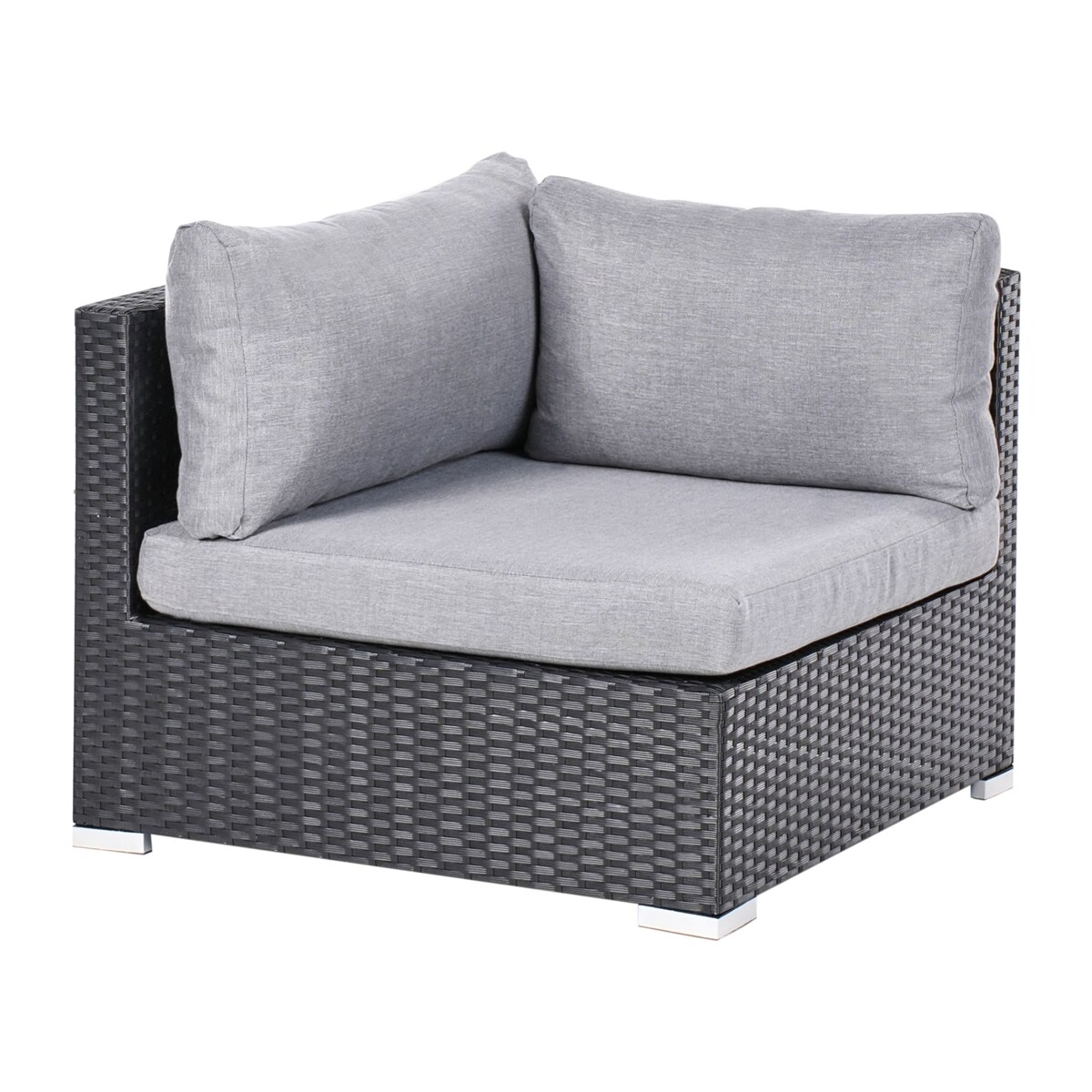 Narożnik ogrodowy ze stolikiem dla 4 osób SANO Lewostronny Technorattan Czarny