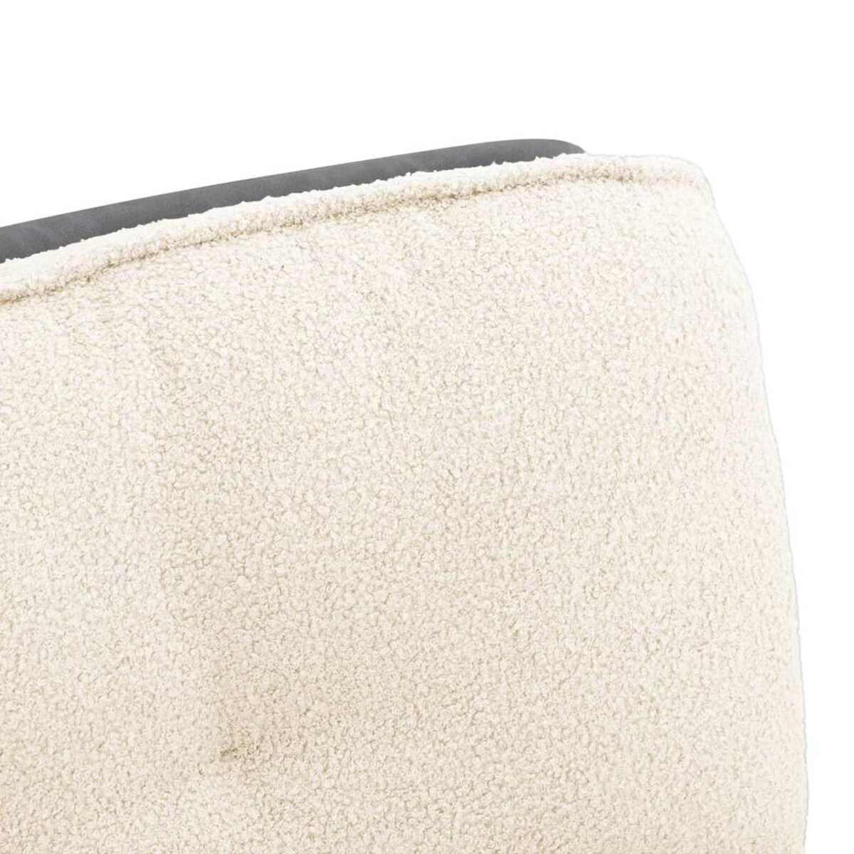 vidaXL Obrotowe krzesło biurowe, kremowa, kręcona, wełniana tkanina