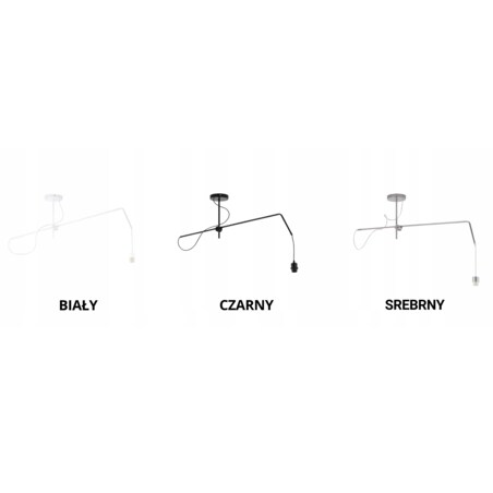 Lampa wisząca przegubowa sufitowa regulowana z abażurem walec MODERN