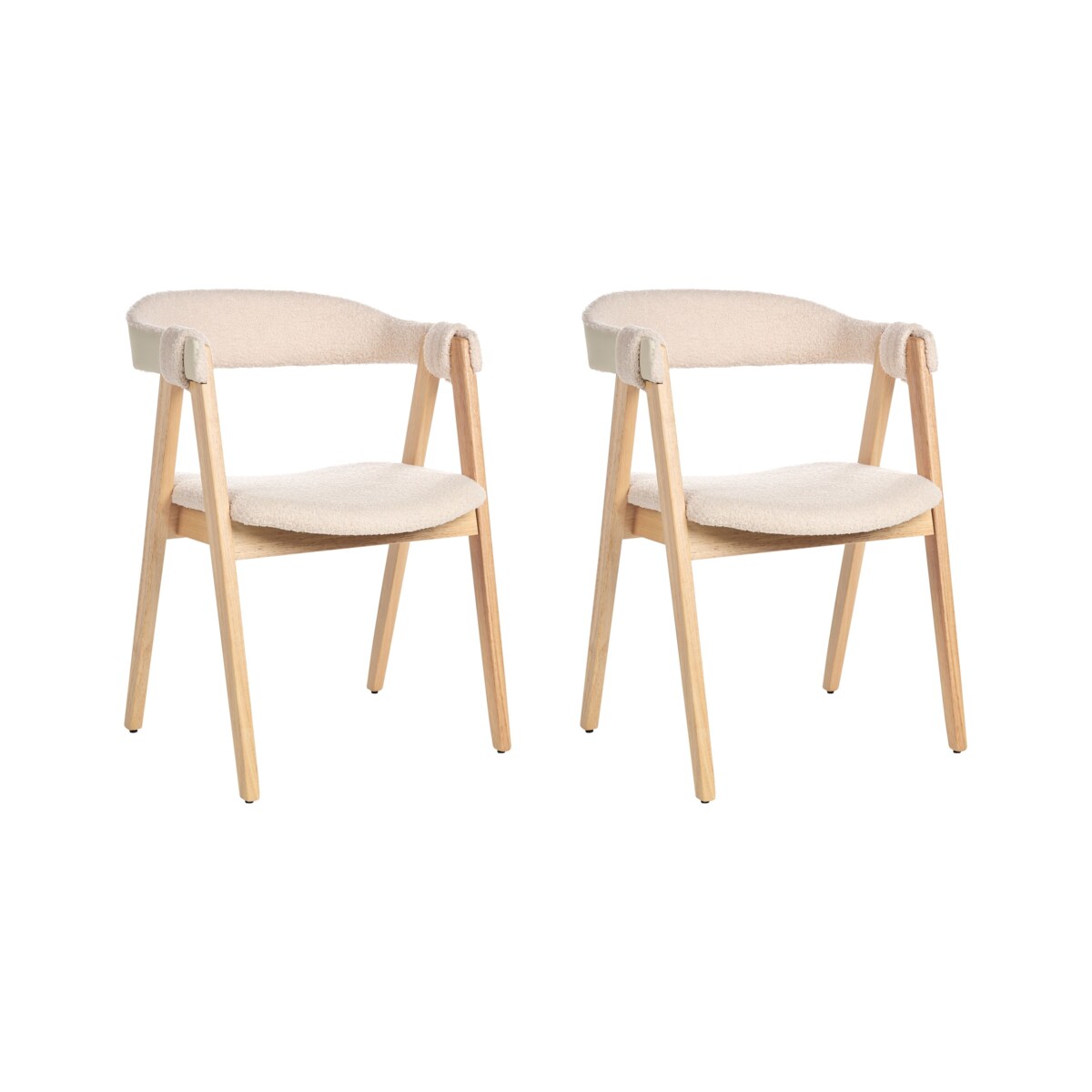 Zestaw 2 krzeseł do jadalni DAY Boucle Jasne drewno