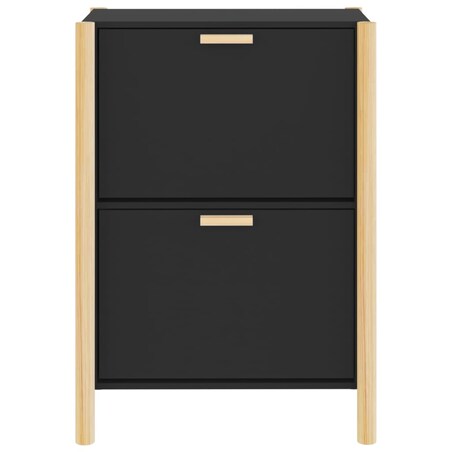 vidaXL Szafka na buty, czarna, 57,5x33x80 cm, materiał drewnopochodny