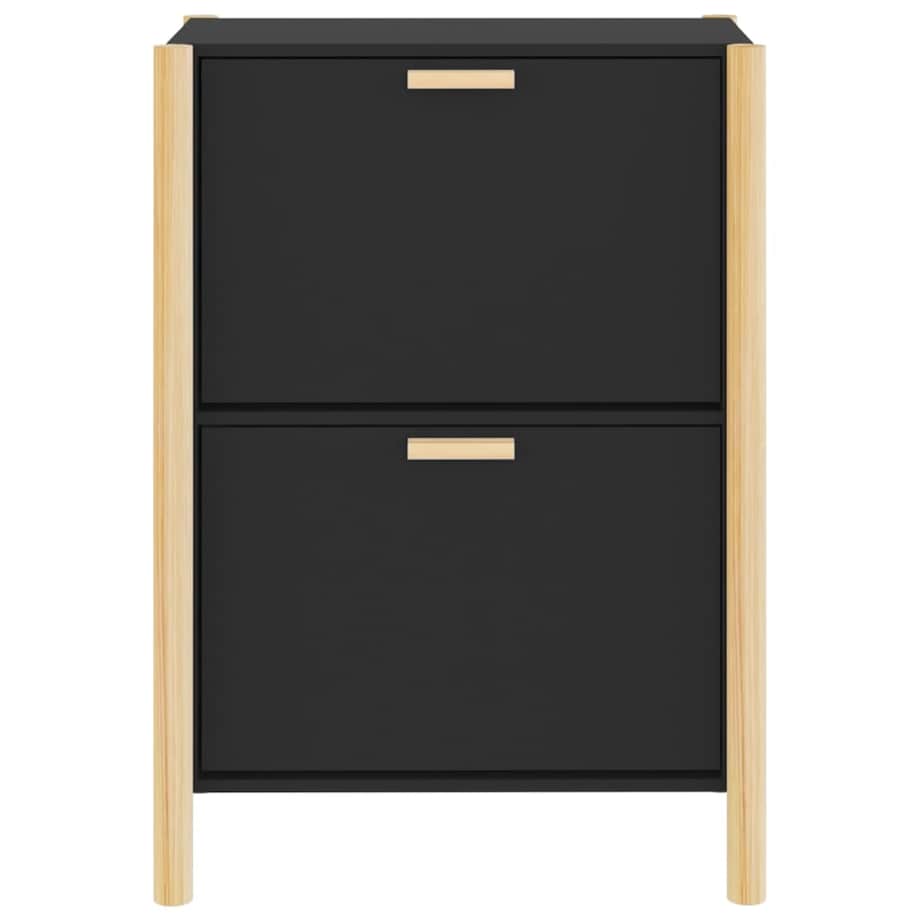 vidaXL Szafka na buty, czarna, 57,5x33x80 cm, materiał drewnopochodny
