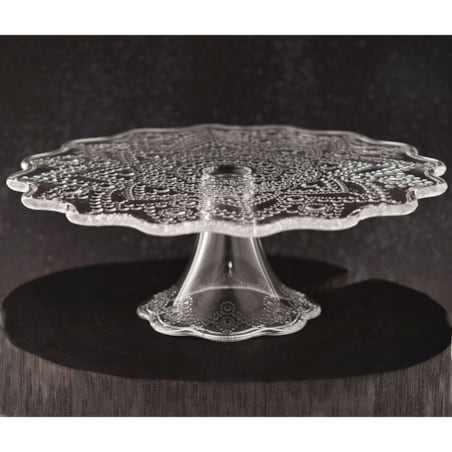 PATERA SZKLANA jasło na ciasto desery owoce prezent 28 cm na nodze tort