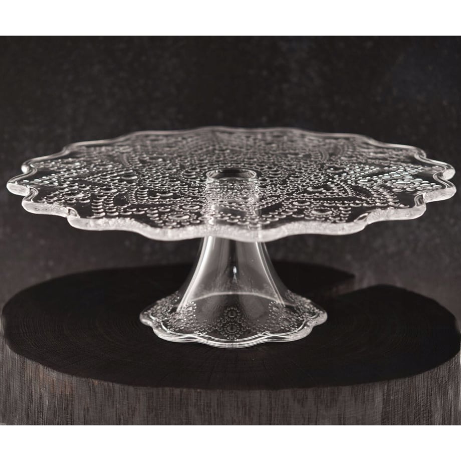 PATERA SZKLANA jasło na ciasto desery owoce prezent 28 cm na nodze tort