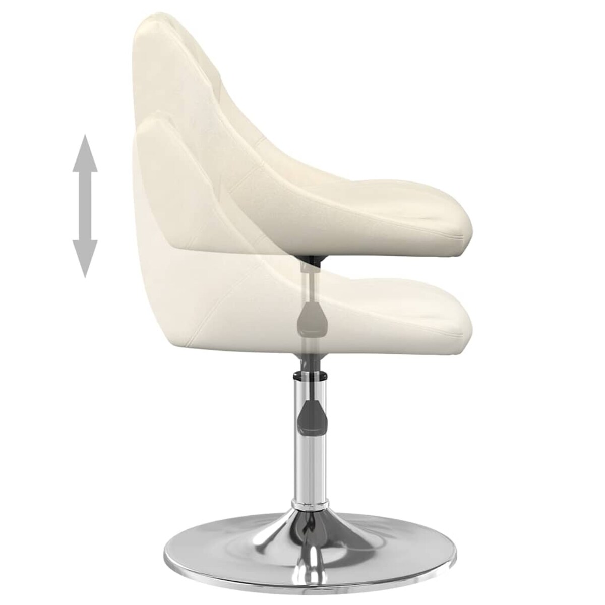 vidaXL Obrotowe krzesła stołowe, 2 szt., kremowe, aksamitne