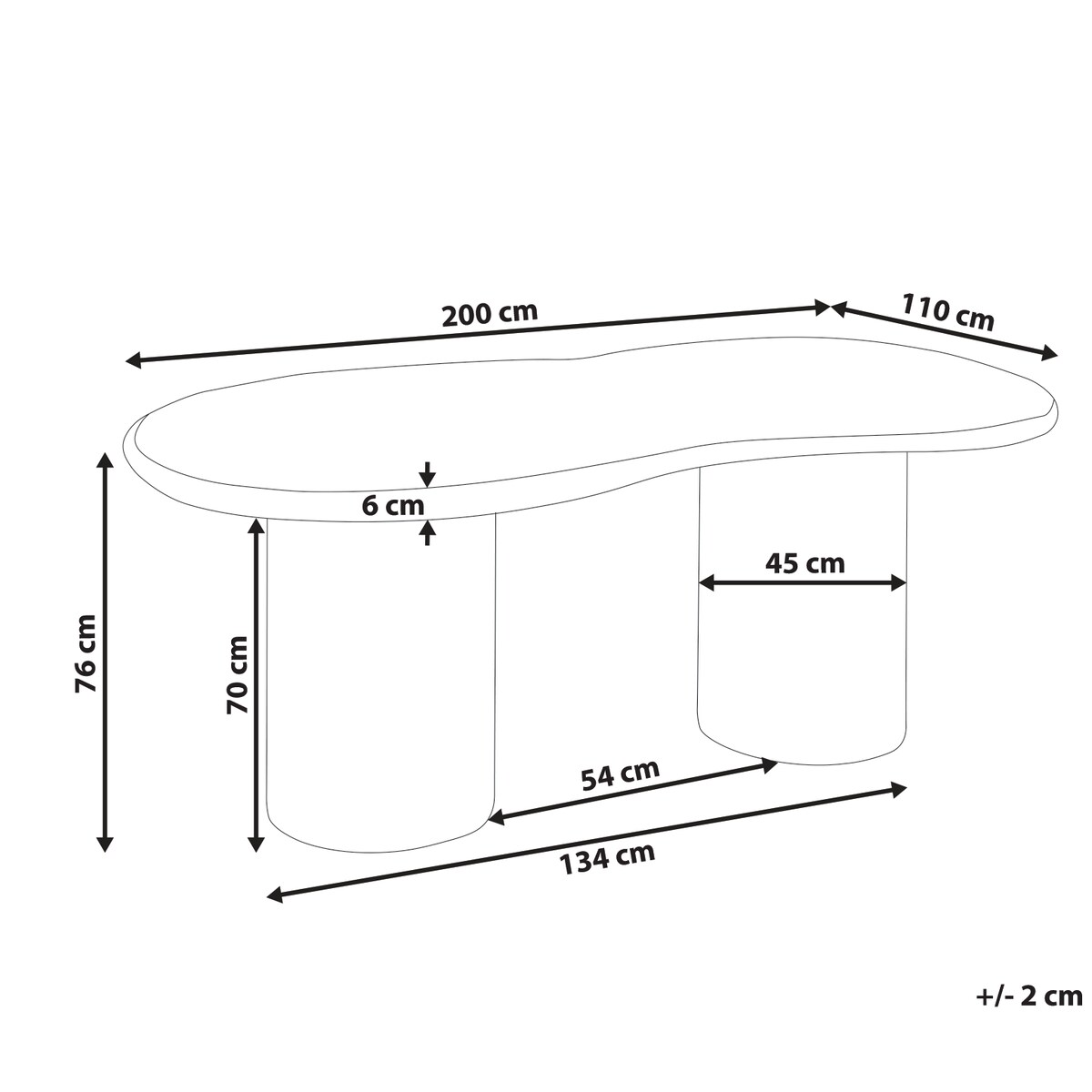 Stół ogrodowy SIRMIONE 200 cm 110 cm Efekt lastryko Białe lastryko