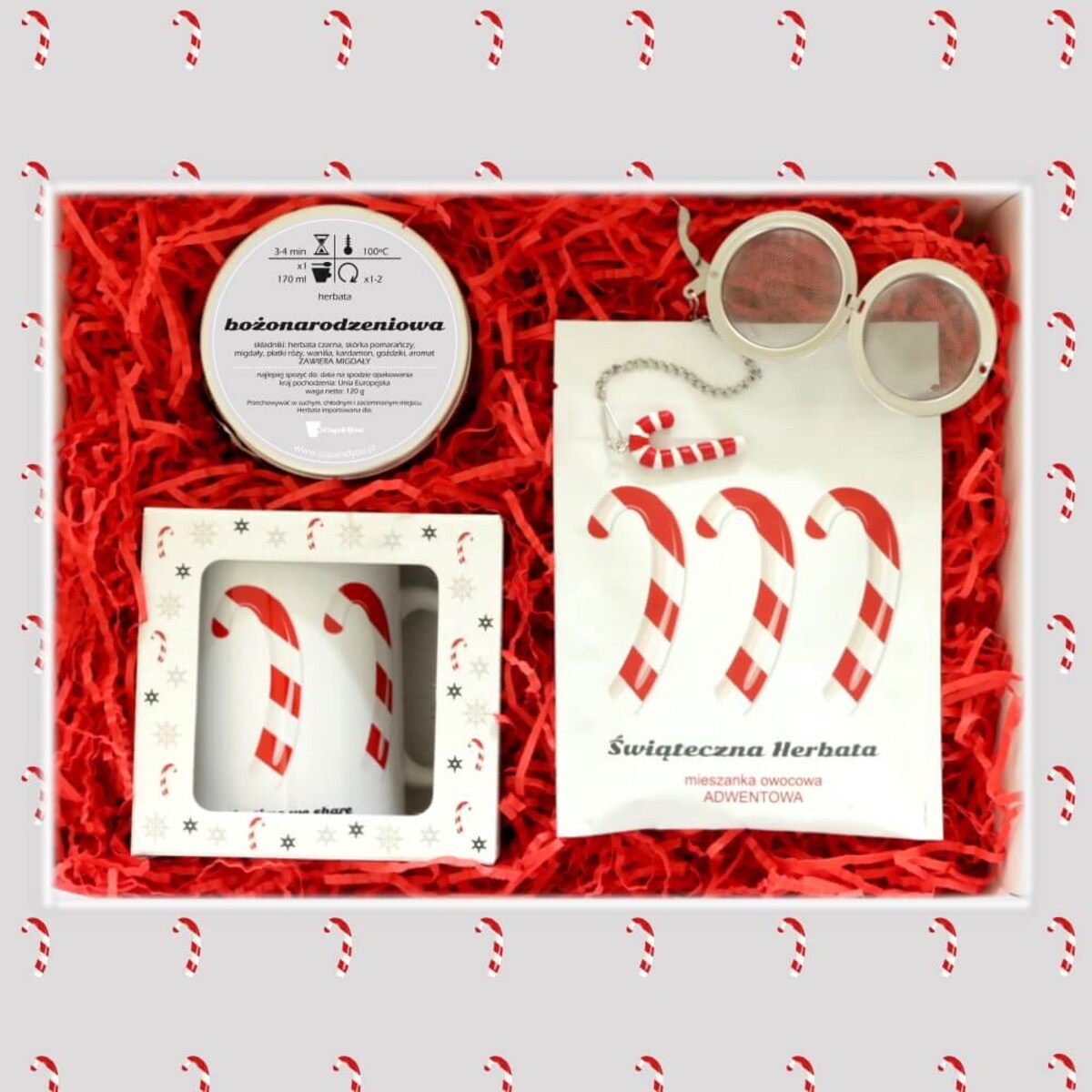 MEGA ŚWIĄTECZNY ZESTAW PREZENTOWY KOSZ BOX HERBATY SYPANE KUBEK ZAPARZACZ PREZENT UPOMINEK POD CHOINKĘ NA ŚWIĘTA GWIAZDKĘ MIKOŁAJA BOŻE NARODZENIE DLA KOBIETY FACETA MĘŻCZYZNY