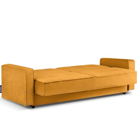 KONSIMO ORIO Rozkładana sofa w kolorze żółtym do salonu