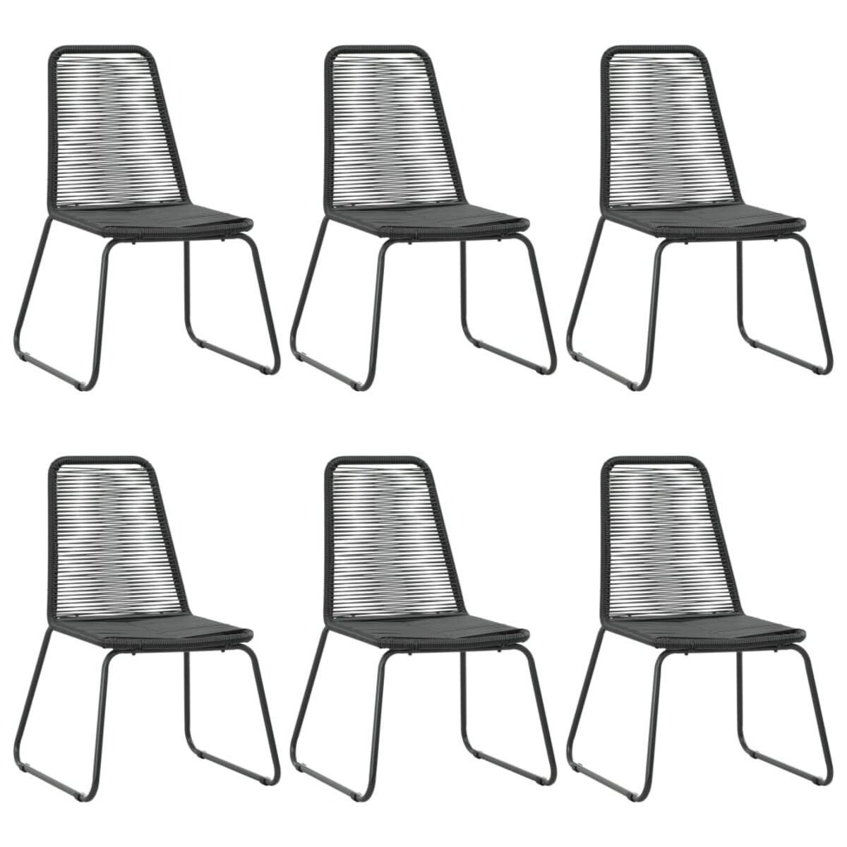 vidaXL 7-częściowy zestaw mebli ogrodowych, rattan PVC, czarny