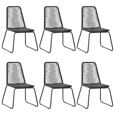 vidaXL 7-częściowy zestaw mebli ogrodowych, rattan PVC, czarny