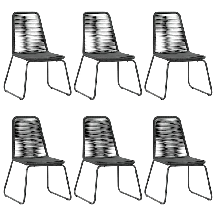 vidaXL 7-częściowy zestaw mebli ogrodowych, rattan PVC, czarny