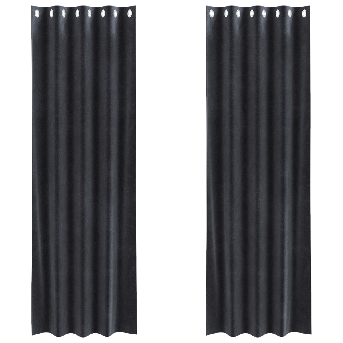vidaXL Zasłony z zasłonami 2 pcs ciemno szary 140 x 245 cm Aksamit
