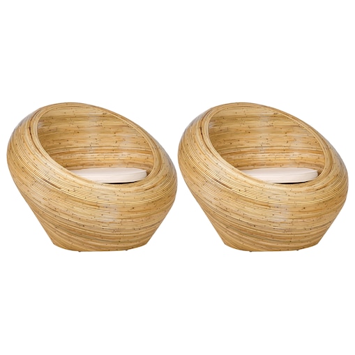 Zestaw 2 foteli ogrodowych MAIORI Rattan Naturalny