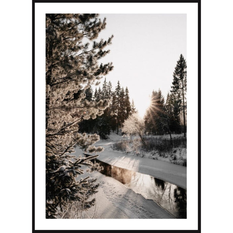 Poster Story, Plakat, Obraz - Zimowy Krajobraz z Gwieździstym Niebem, wymiary 42 x 60 cm