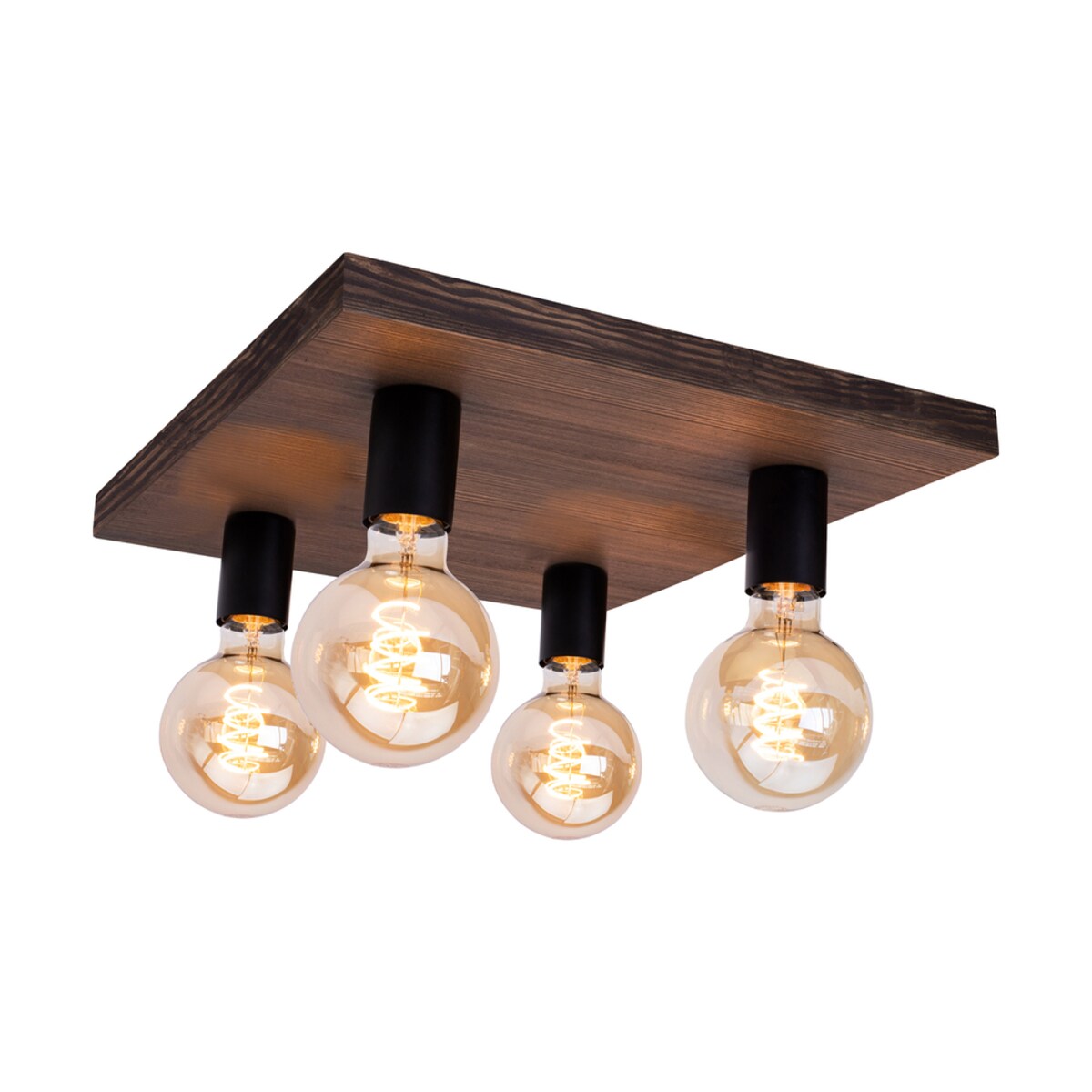 Drewniana Lampa Sufitowa BRITOP Lighting 4xE27 Max.60W Sosna Bejcowana Orzechowa FSC, Polski Producent, 1 szt.