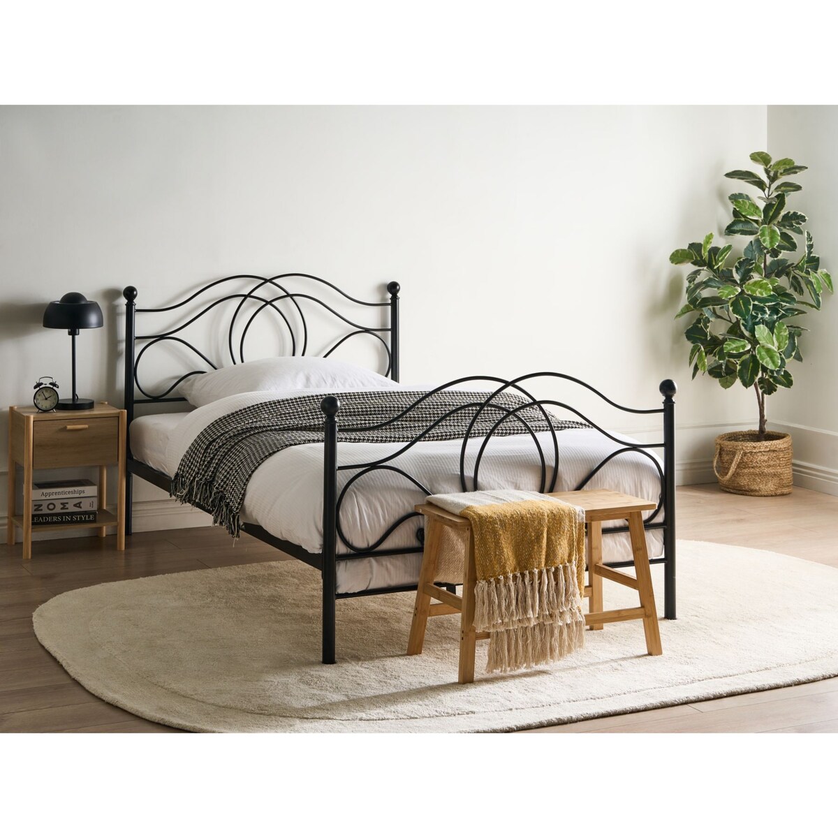 Łóżko Metal LYRA 120 x 200 cm Czarny