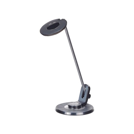 Lampa biurkowa LED metalowa z portem USB srebrno-czarna CORVUS