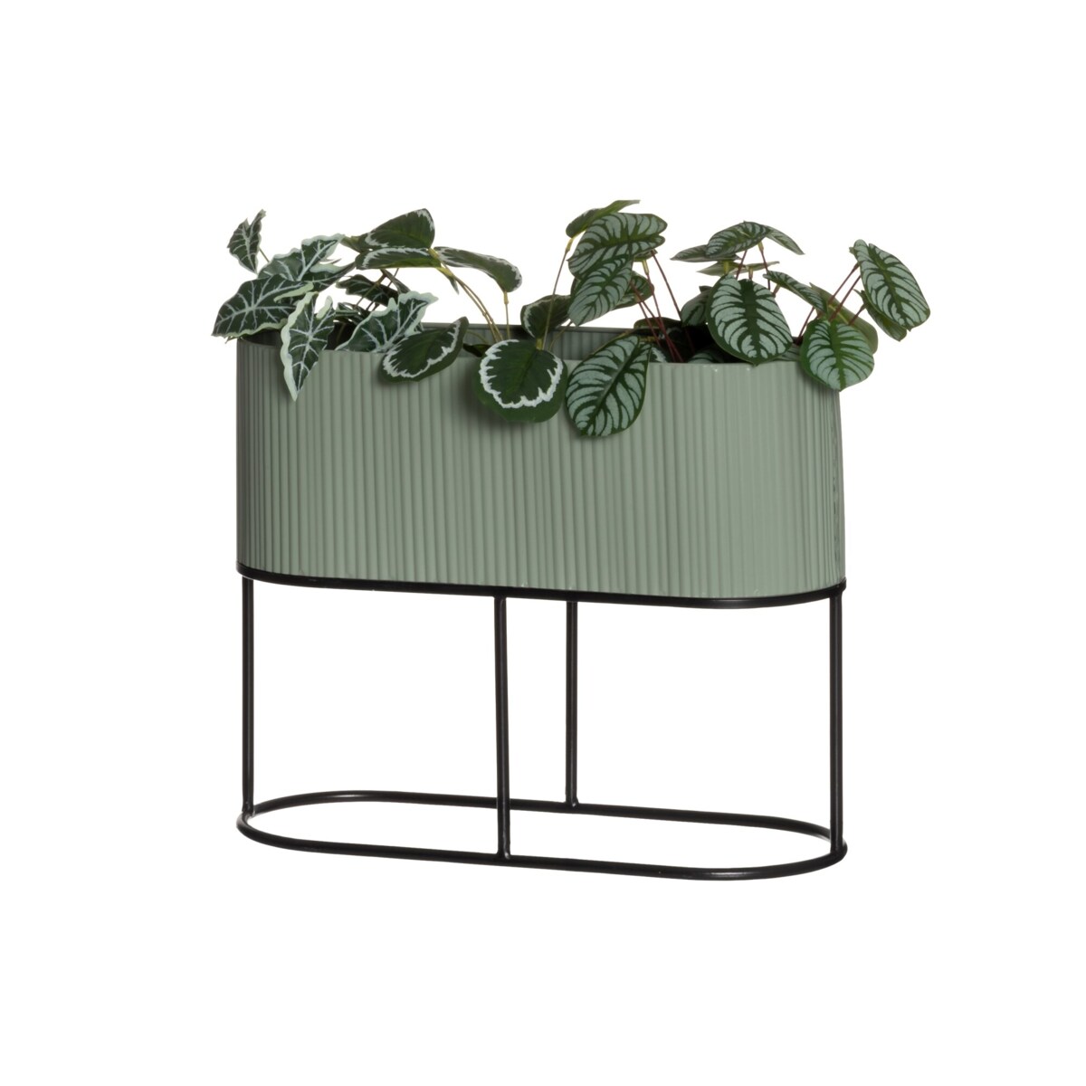 Owalny kwietnik metalowy, wys. 40 cm