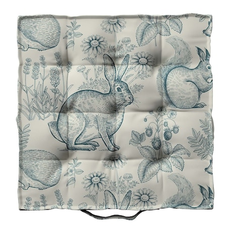 Siedzisko Tomi, ecru-niebieski, 40 x 40 x 6 cm, Magic Collection