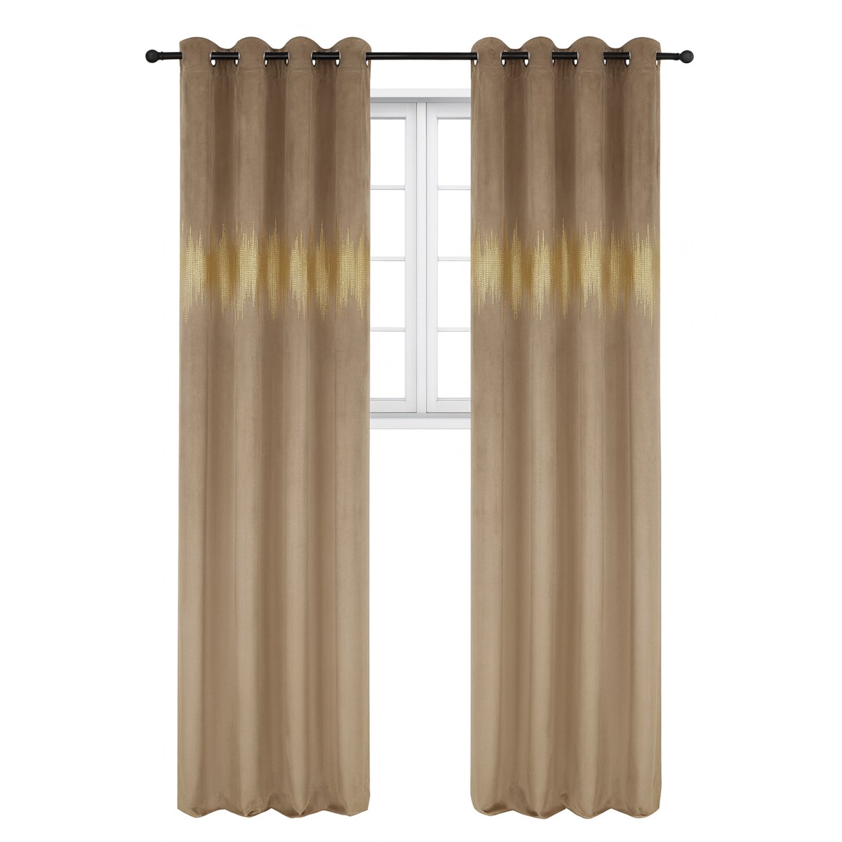 zasłona welurowa ecg gold 140x250 cm beżowy