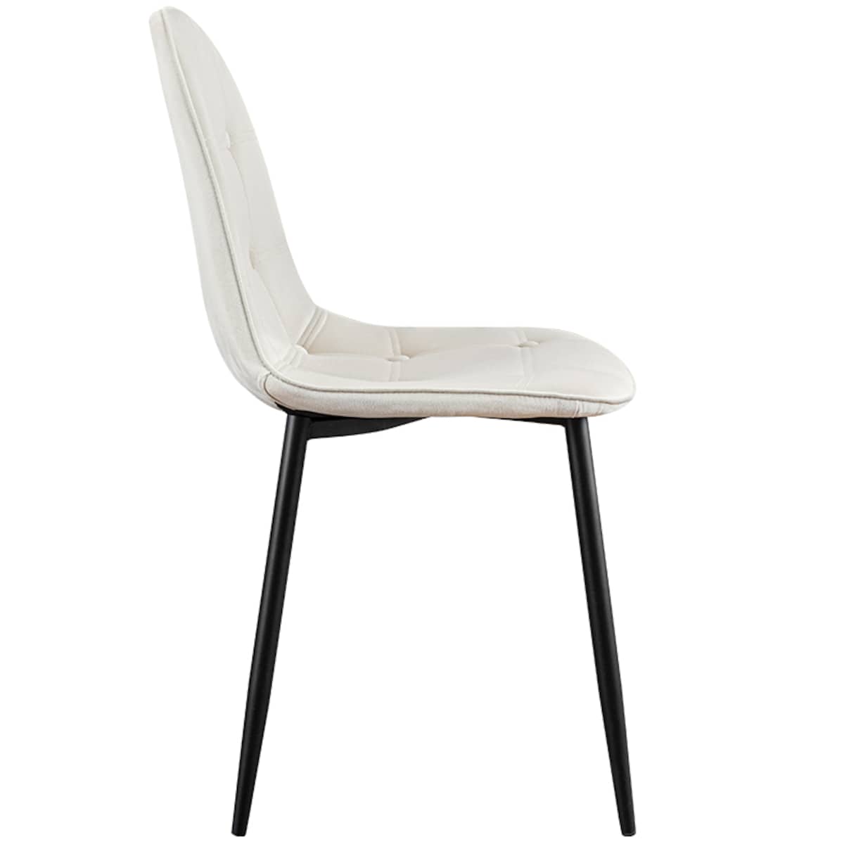 Krzesło tapicerowane welurowe do salonu jadalni guziki beżowe