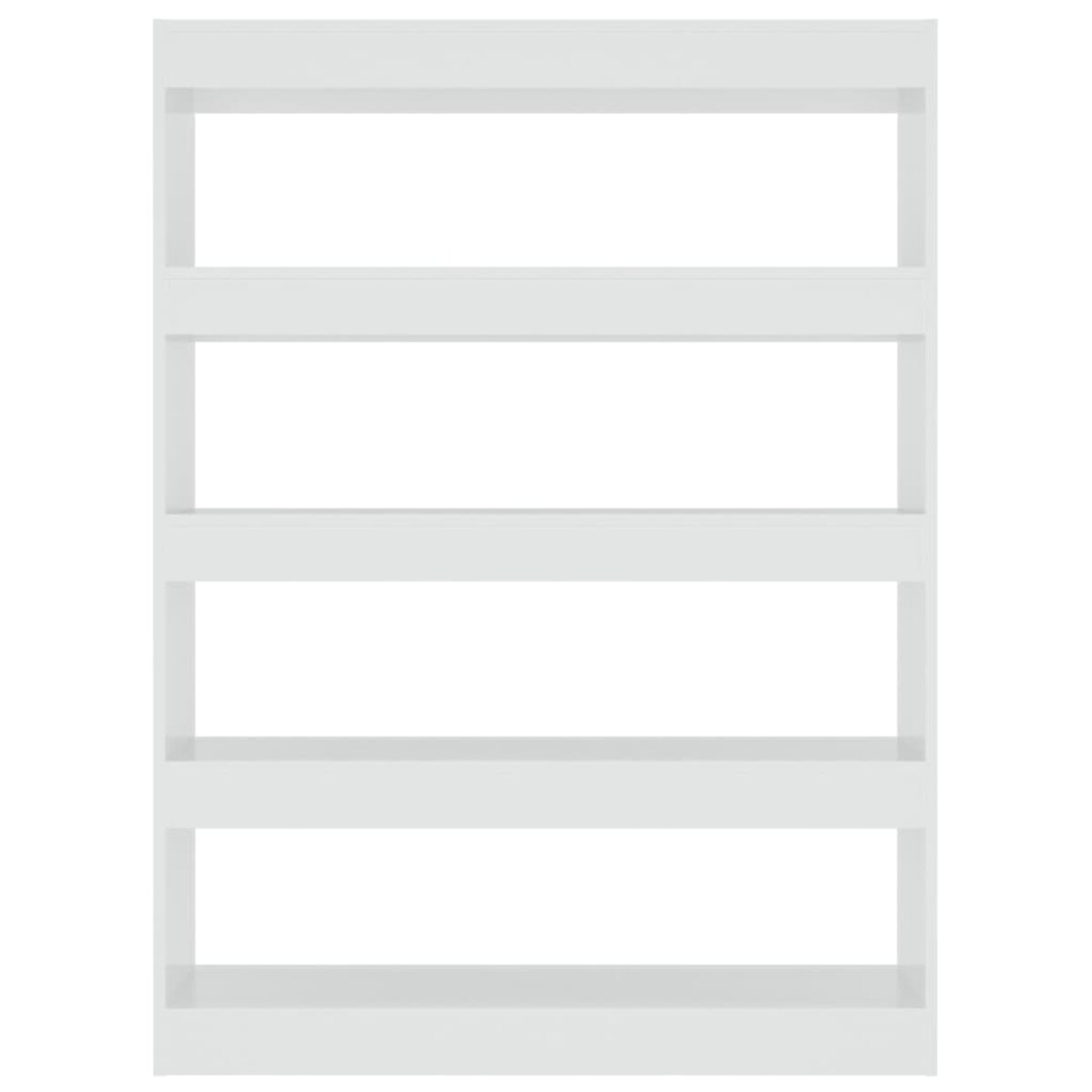 vidaXL Regał na książki/przegroda, biały z połyskiem, 100x30x135 cm