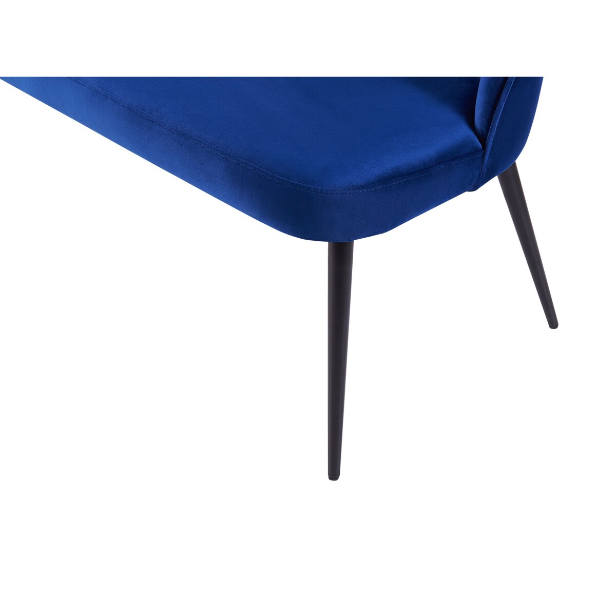 Ławka tapicerowana 2-osobowa welurowa niebieska OSBY