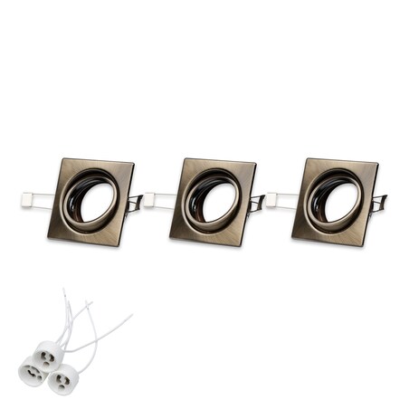 Zestaw Oczek Sufitowych BRITOP Lighting 3xGU10 Max.50W Patyna, Polski Producent, 3 szt.