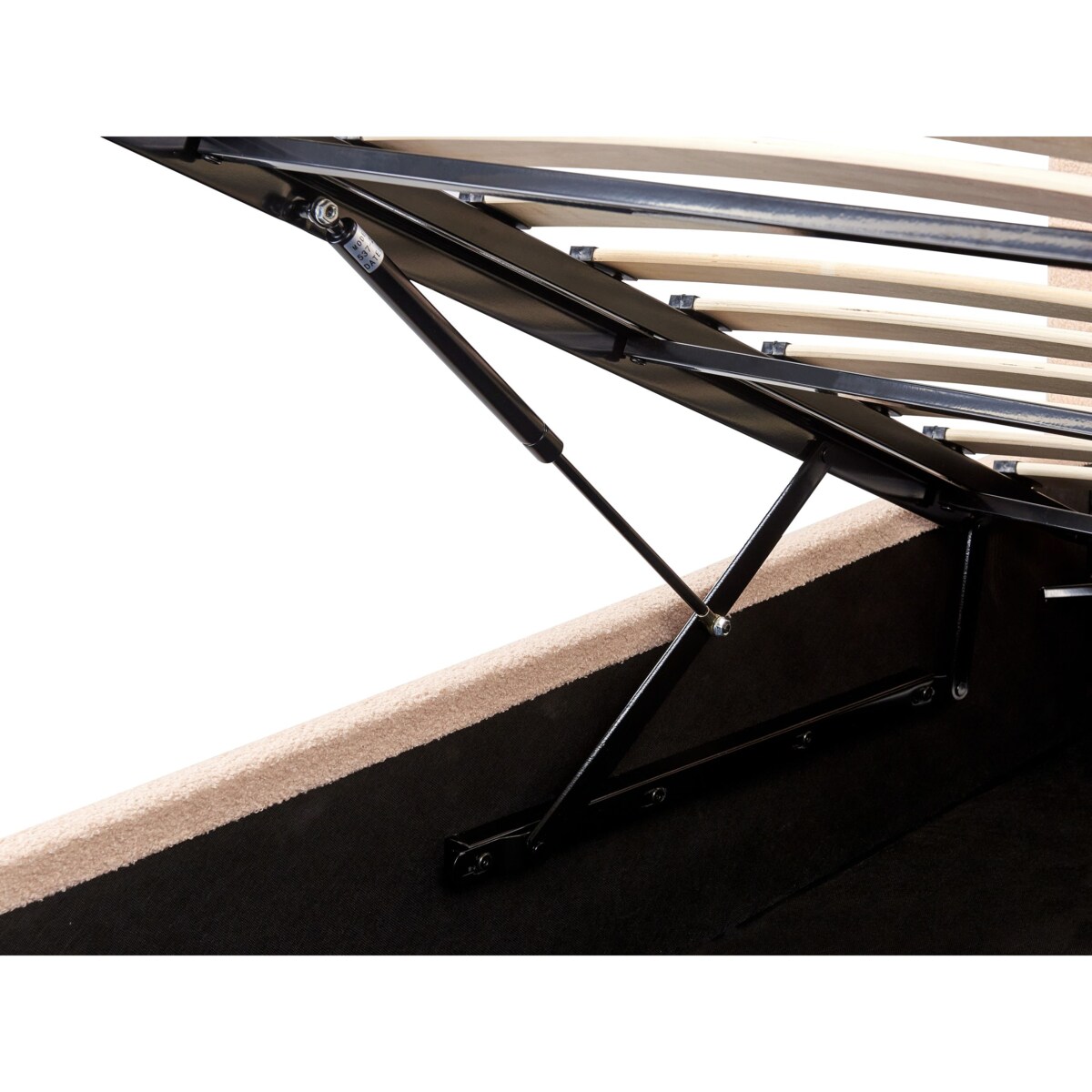 Łóżko z pojemnikiem Boucle ORBEY 180 x 200 cm Beżowy