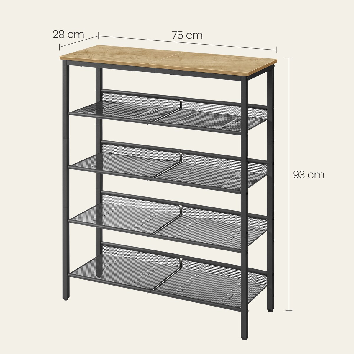 Szafka Na Buty w stylu loftowym dąb Artisan, czarny