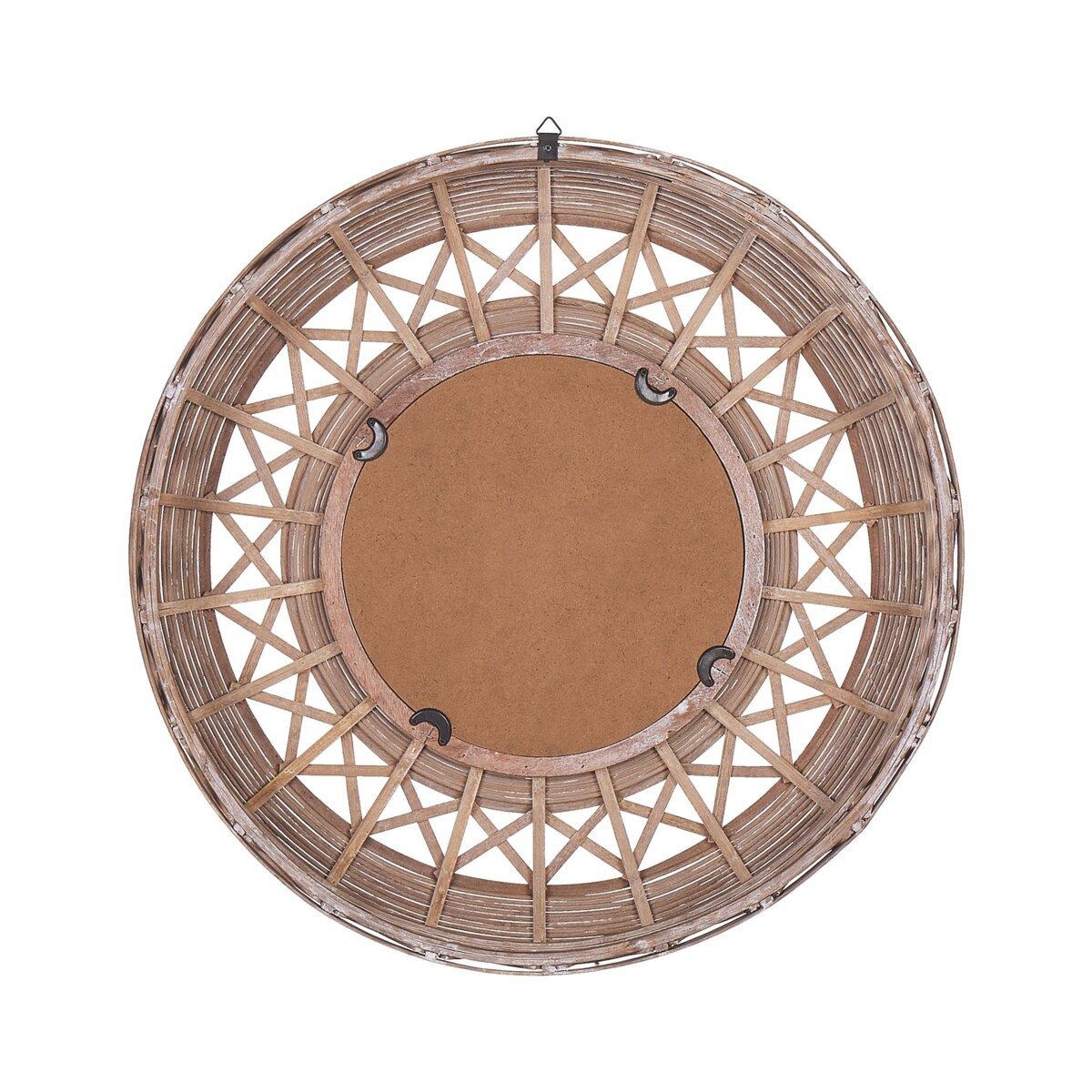 Bambusowe okrągłe lustro ścienne ø 62 cm brązowe CACOMA