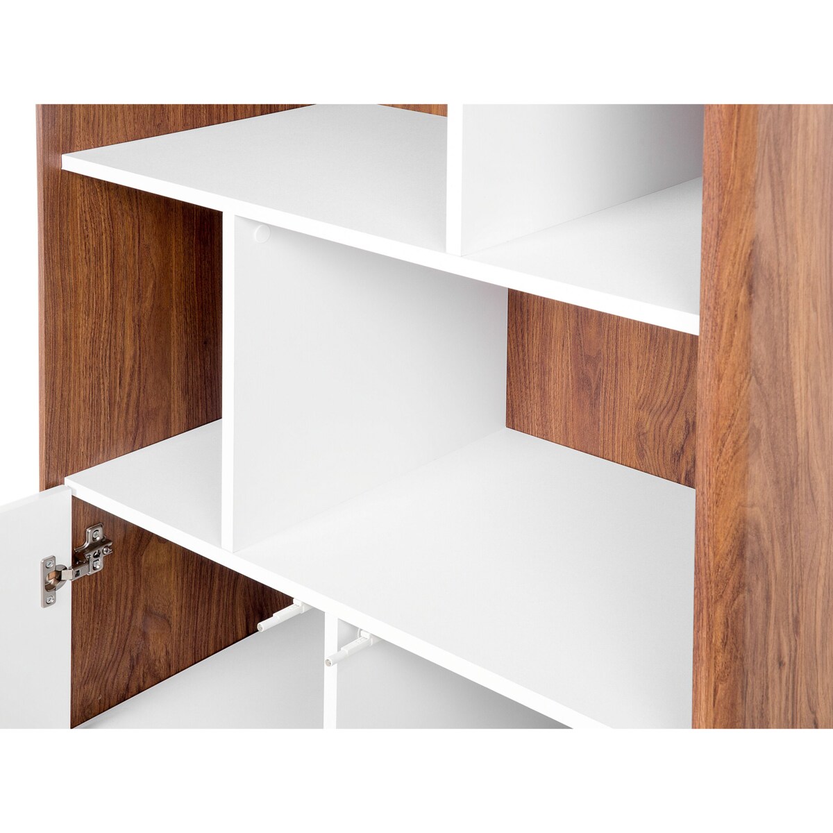 Regał ciemne drewno z białym COLUMBUS