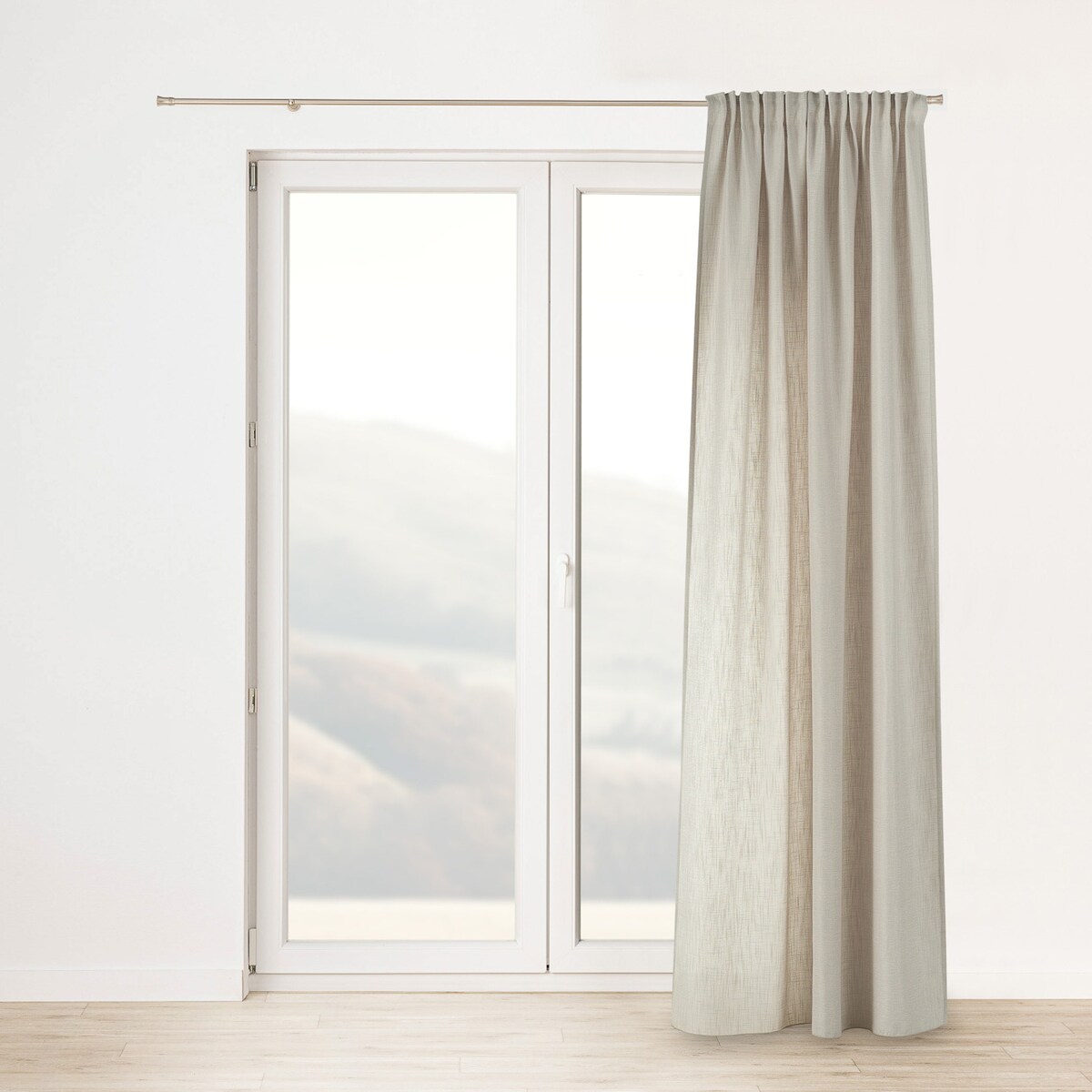 Zasłona na taśmie marszczącej strukturalna beżowa 140 x 280 cm 1 szt. 140x280 beżowy