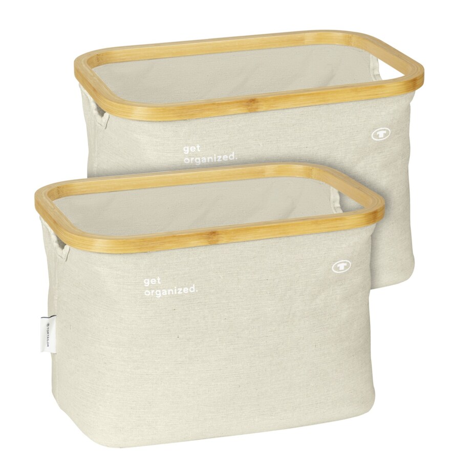 Kosz składany 2 szt. 26x38x26 cm COMPLESS beżowy