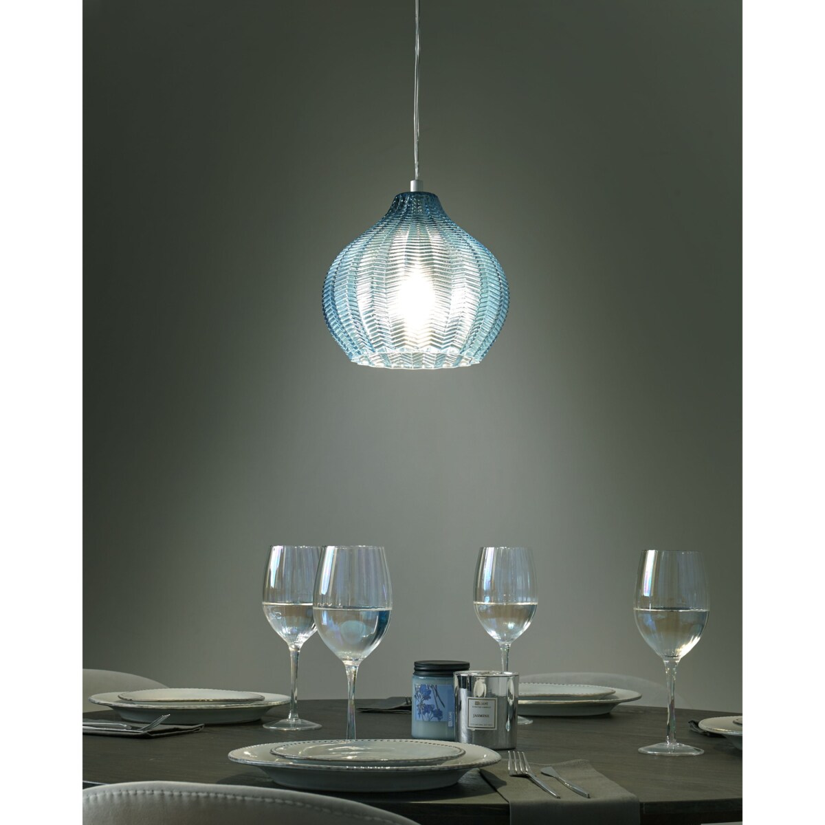 Lampa wisząca KEILA Szkło Niebieski