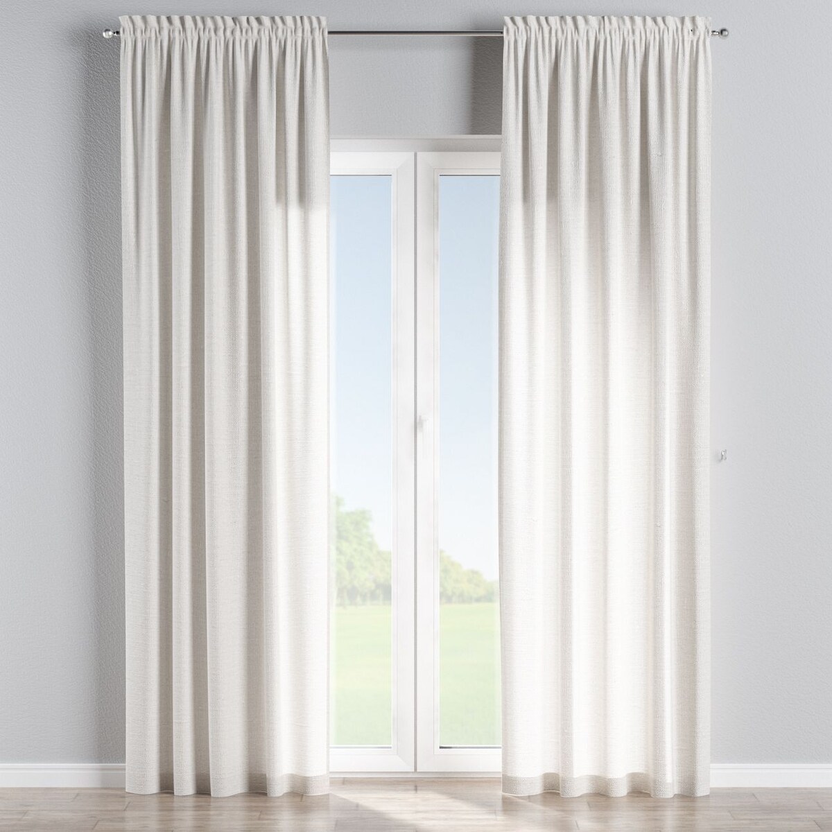 Zasłona na kanale z grzywką 1 szt. 130x260 śmietankowy biały