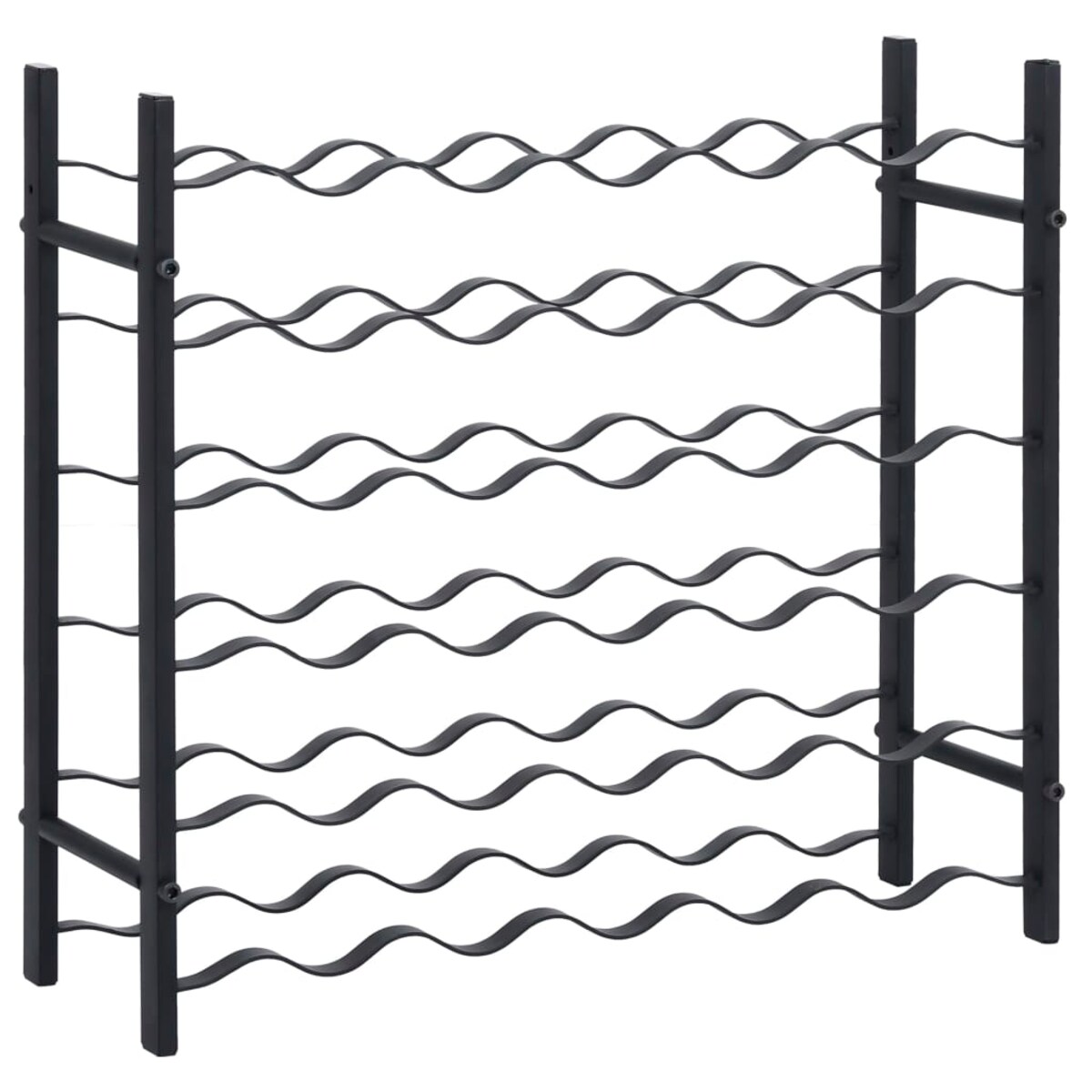 vidaXL Stojak na 36 butelek, czarny, żelazny