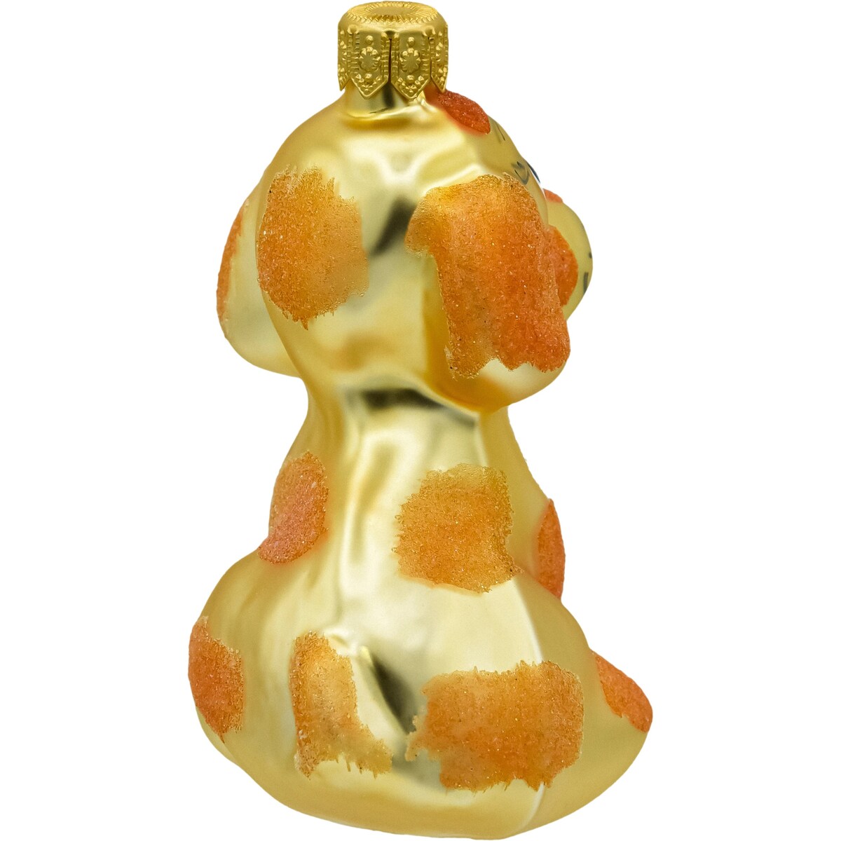 Bombka choinkowa: Złoty piesek z rudymi łatkami