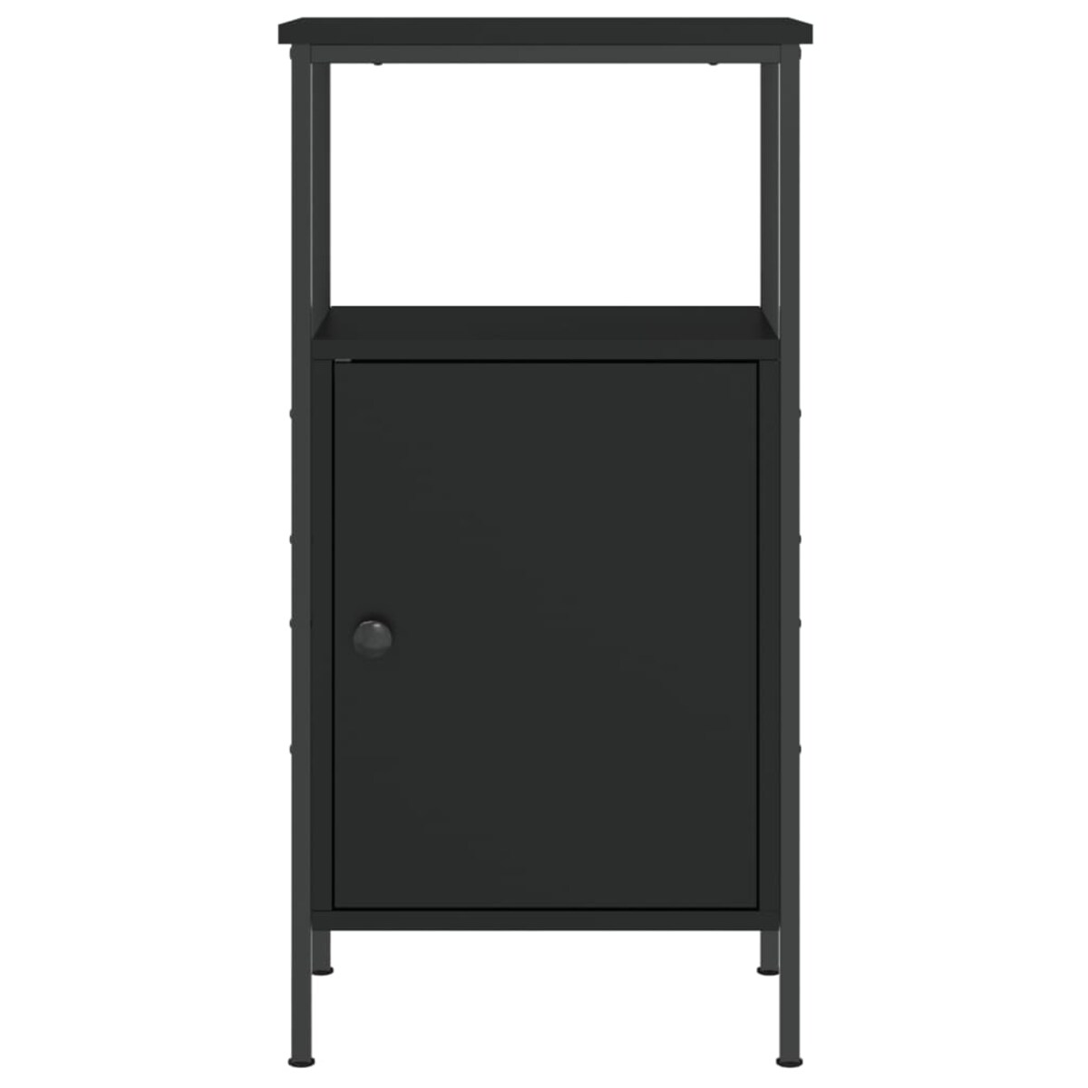 vidaXL Szafka nocna, czarna, 41x31x80 cm, materiał drewnopochodny