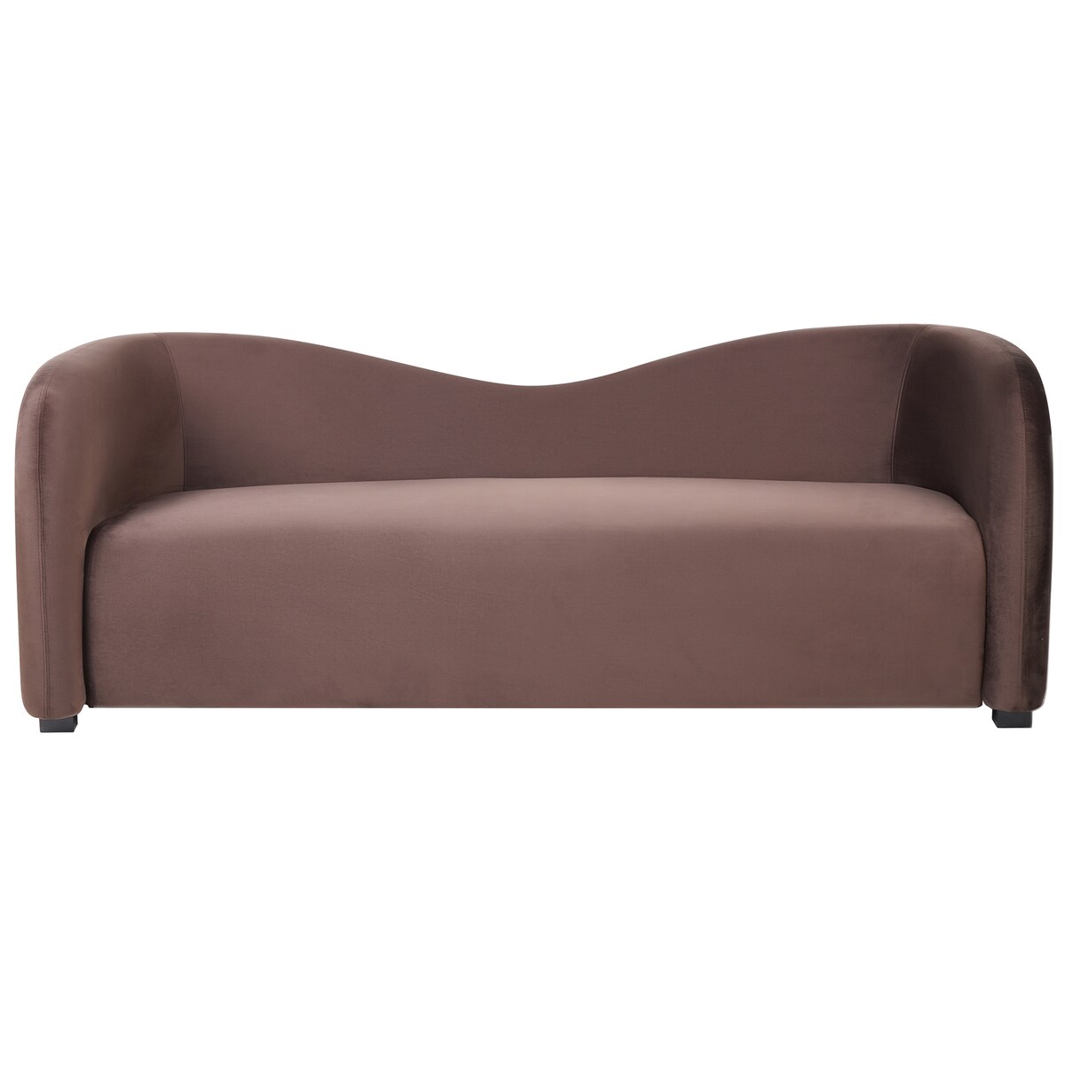 Sofa dla 3 osób VELTADA Welur Ciemnobrązowy