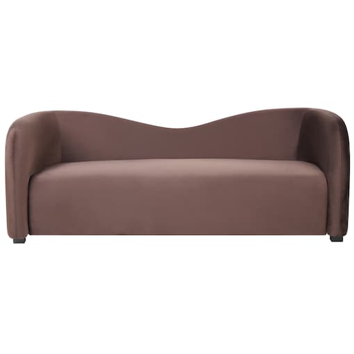 Sofa dla 3 osób VELTADA Welur Ciemnobrązowy