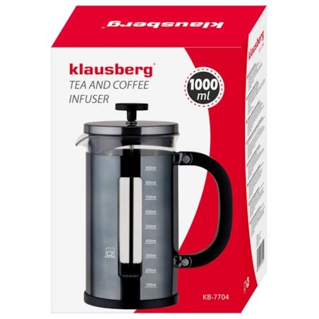 Zaparzacz do kawy i herbaty 1.0L French Press szary KLAUSBERG