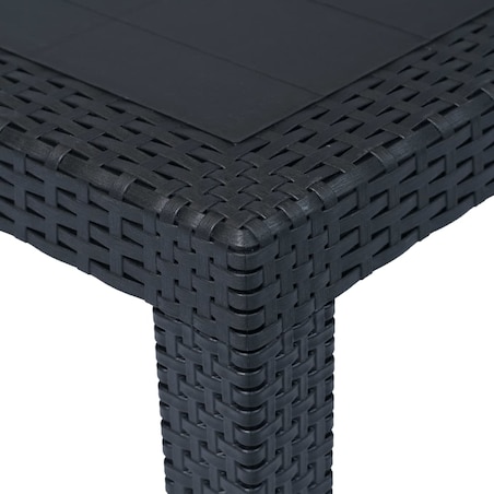 vidaXL Stolik ogrodowy, 79x79x72 cm, plastik stylizowany na rattan