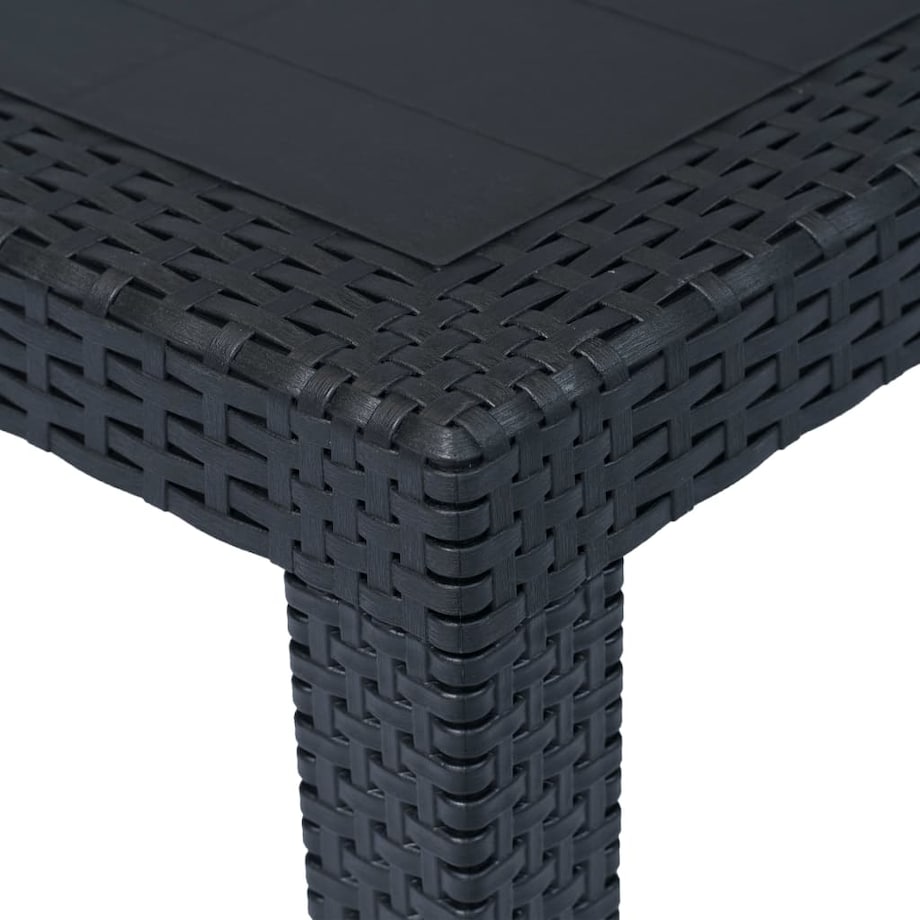 vidaXL Stolik ogrodowy, 79x79x72 cm, plastik stylizowany na rattan