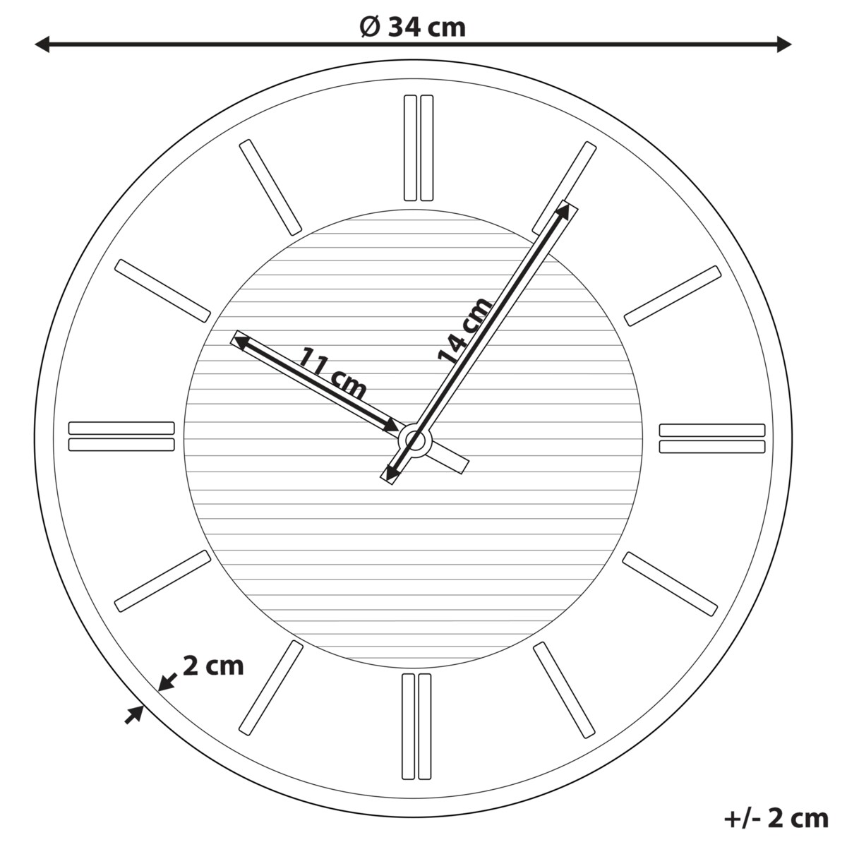 Zegar ścienny DAROCA 34 cm Biały