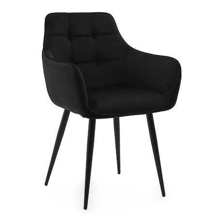 Krzesło tapicerowane welurowe GALLO velvet czarny